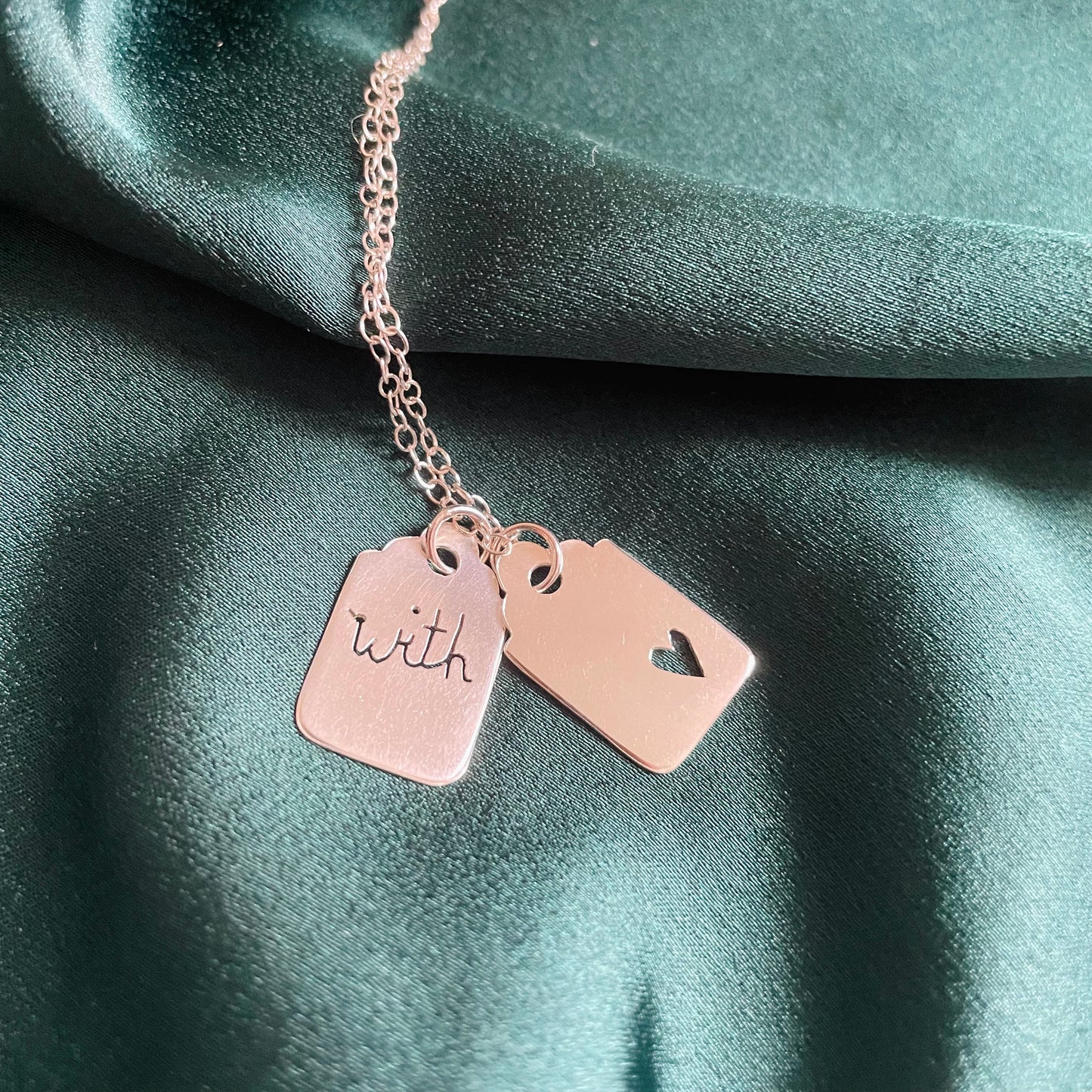 With Love Tag Necklace - Silver