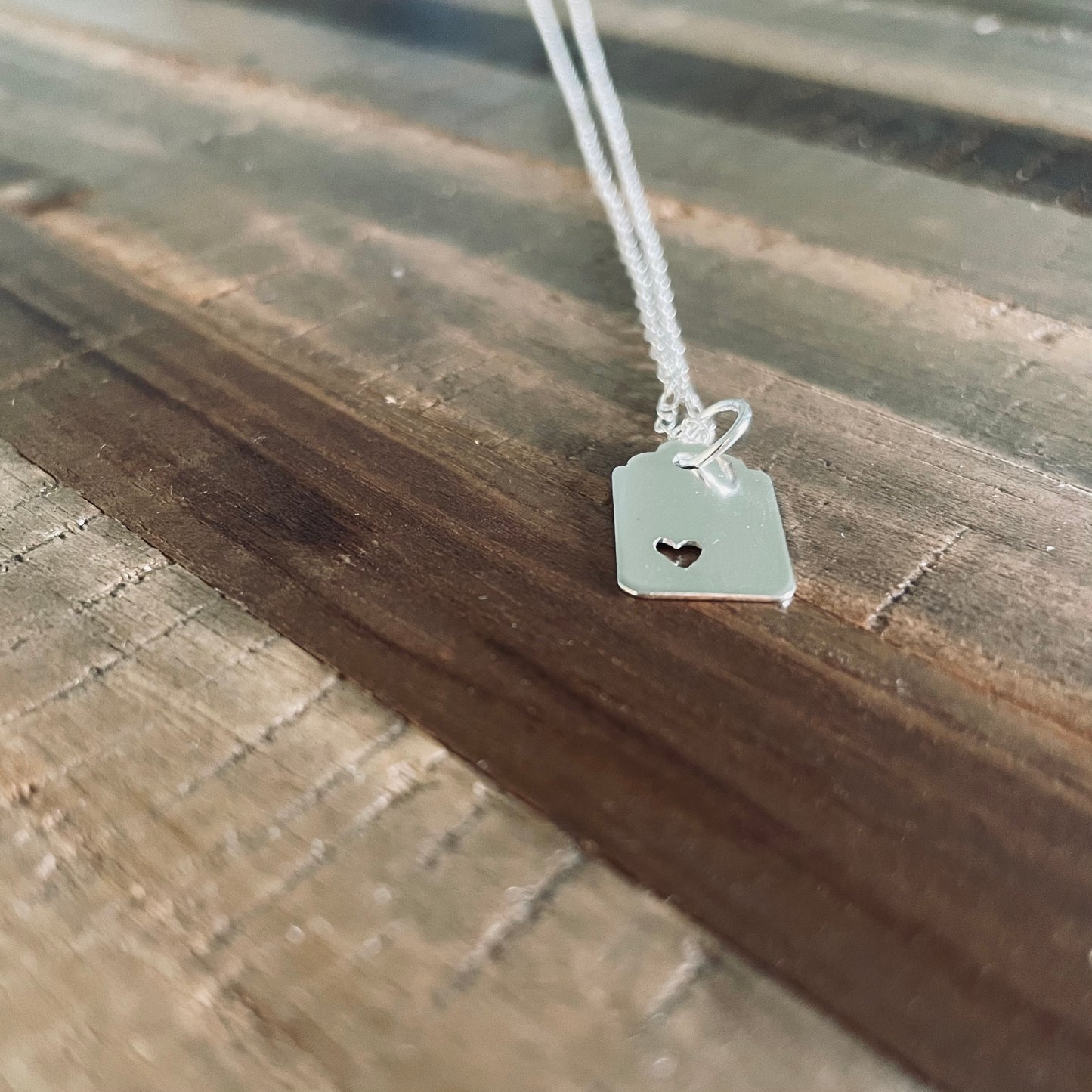 single tag necklace silver