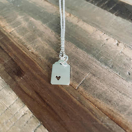 Single tag necklace silver