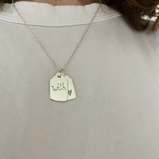 With Love Tag Necklace - Silver