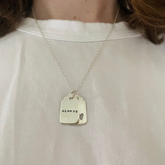Love Always Tag Necklace - Silver