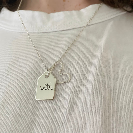With Love Heart Necklace - Silver